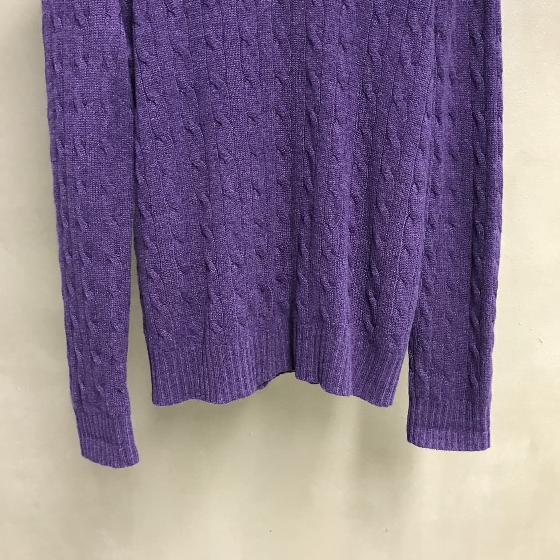 폴로 랄프로렌 케이블 캐시미어 니트 퍼플 M 상품이미지3