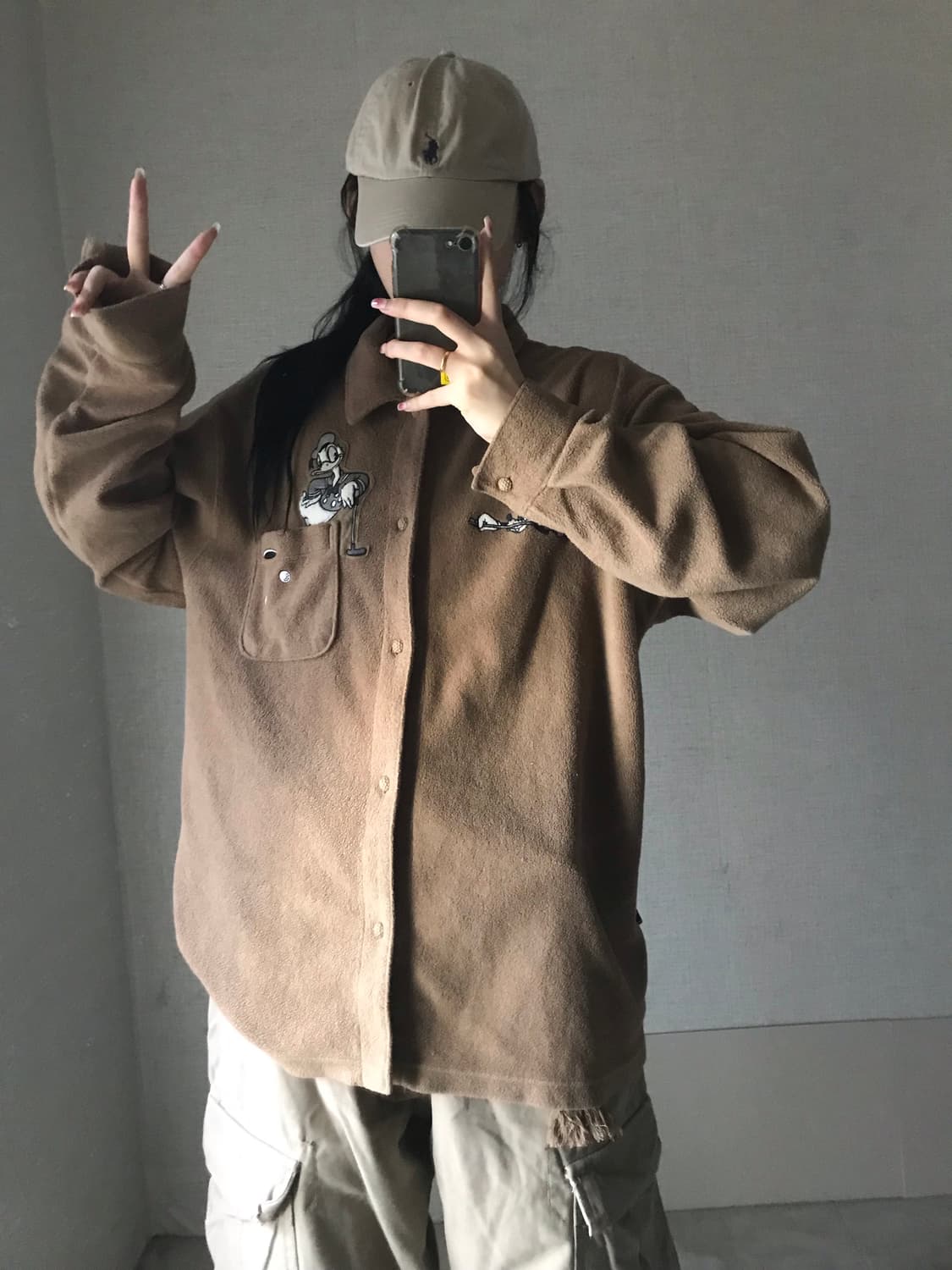 디즈니 브라운 패치 후리스 상품이미지5