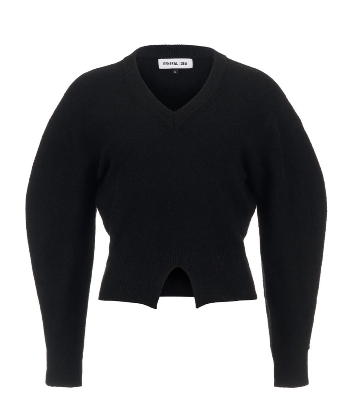 제너럴아이디어 브이넥 니트 풀오버 블랙 상품이미지3