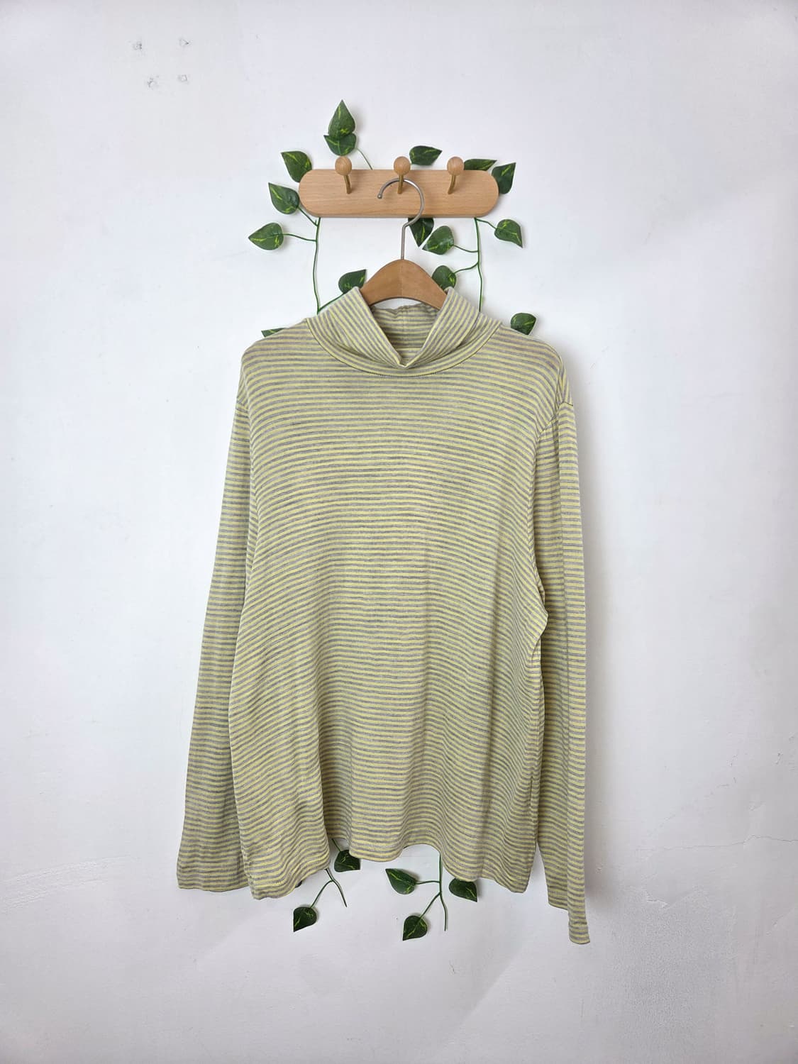 레몬 잔스트라이프 목폴라 슬리브 상품이미지1