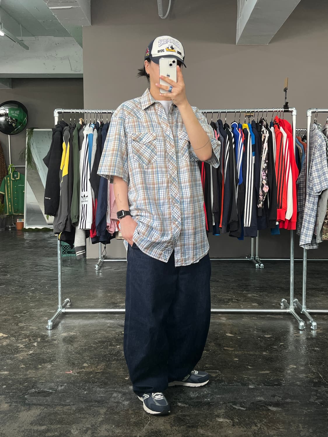 랭글러 웨스턴 체크 반팔 셔츠 상품이미지6