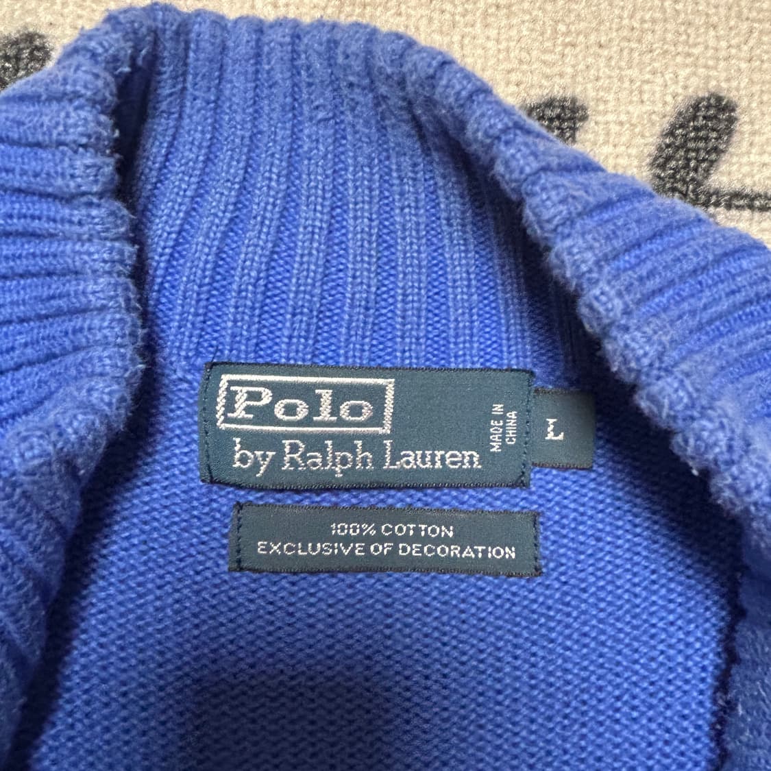 폴로 랄프로렌 블루 하프집업 니트 상품이미지3