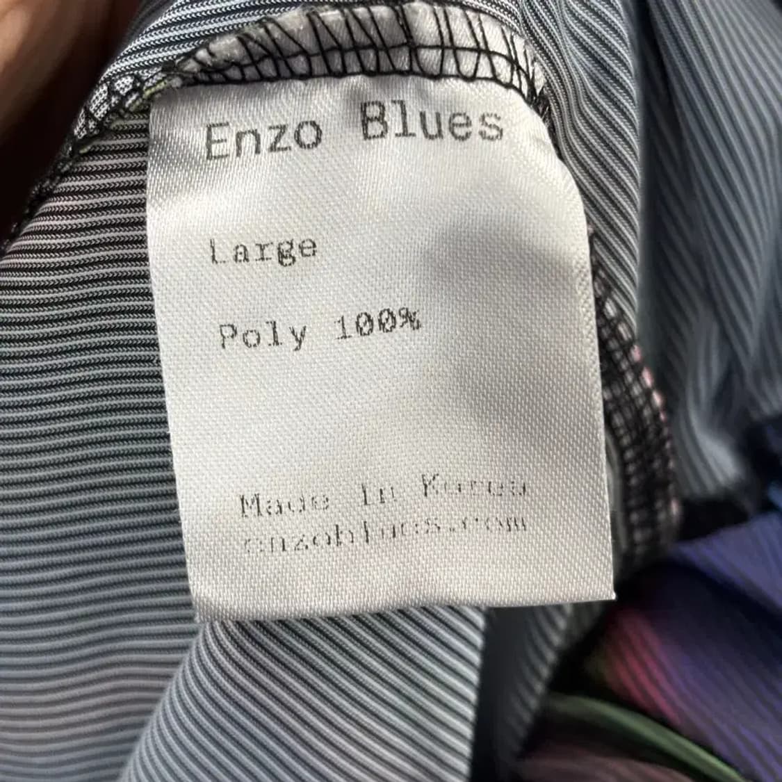 Enzo Blues 스트라이프 와이드 팬츠 L 상품이미지5