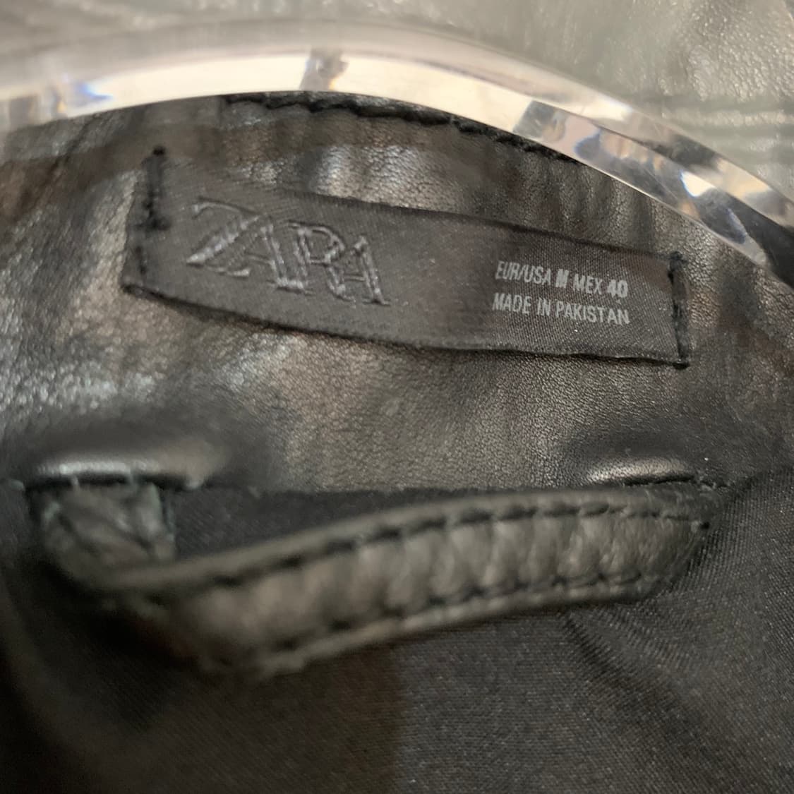 M 자라 소가죽 레더 박시핏 싱글 라이더 자켓 상품이미지6