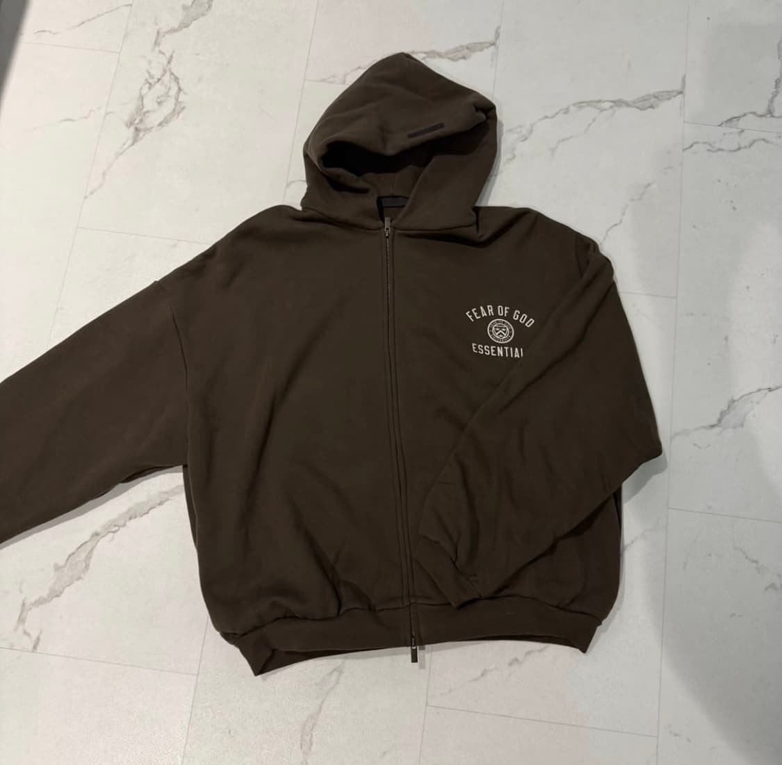 (M) 피어오브갓 에센셜 헤비 플리스 후드 집업 브라운 상품이미지6