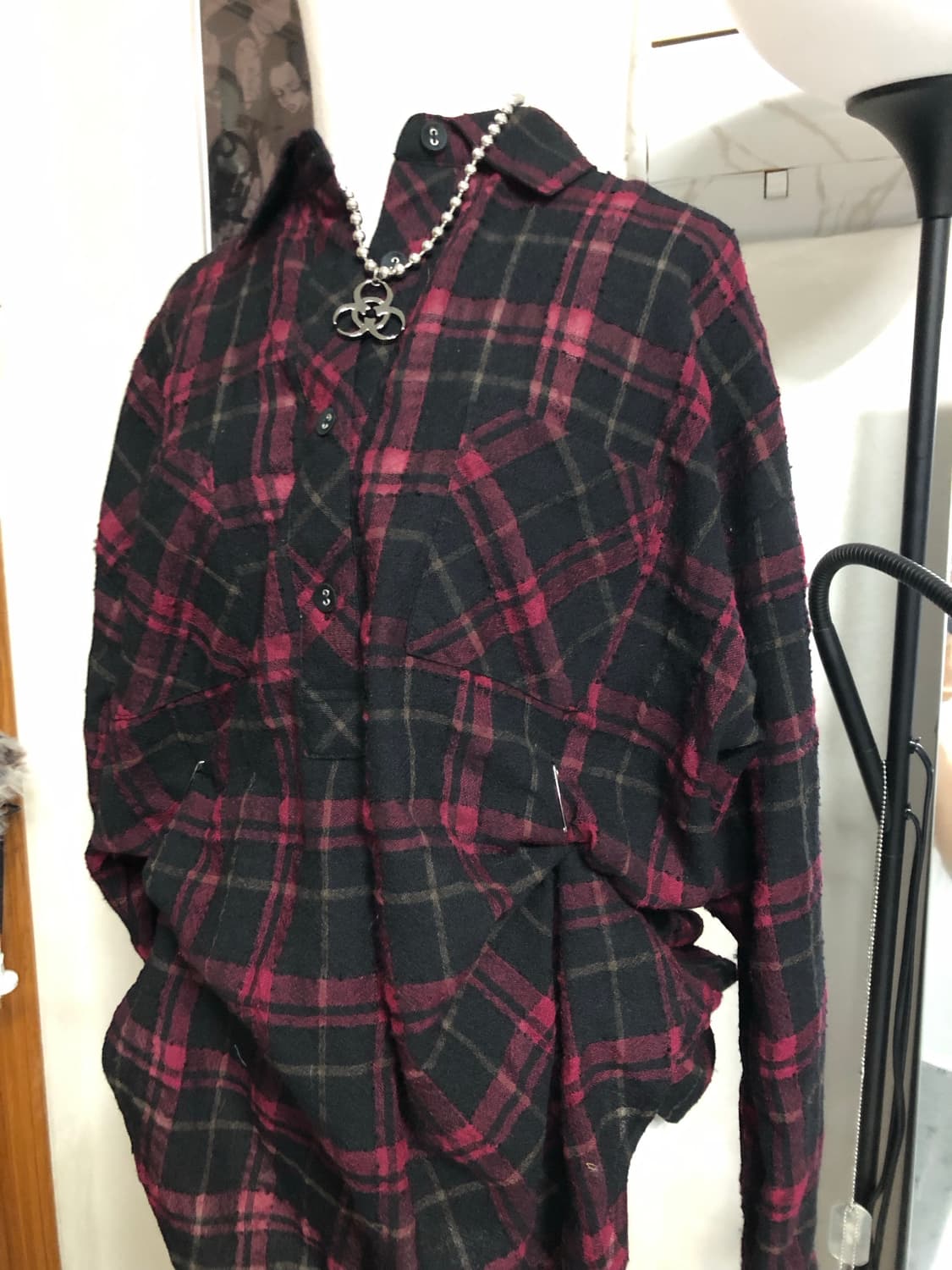 펑크걸 체크셔츠 티셔츠 레이어드 상품이미지2