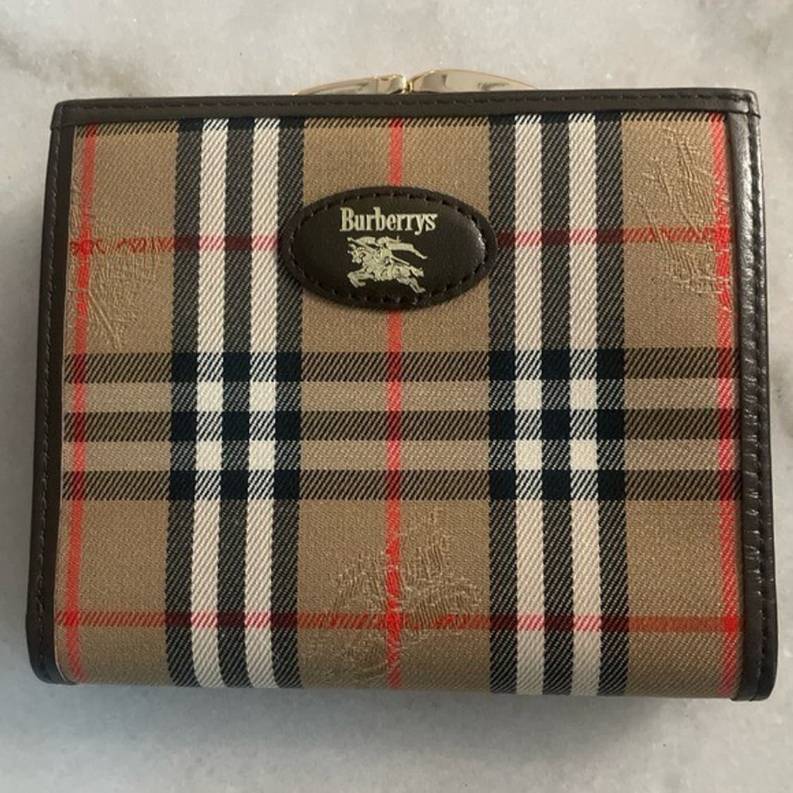 90s 버버리 노바체크 빈티지 반지갑 베이지 상품이미지1