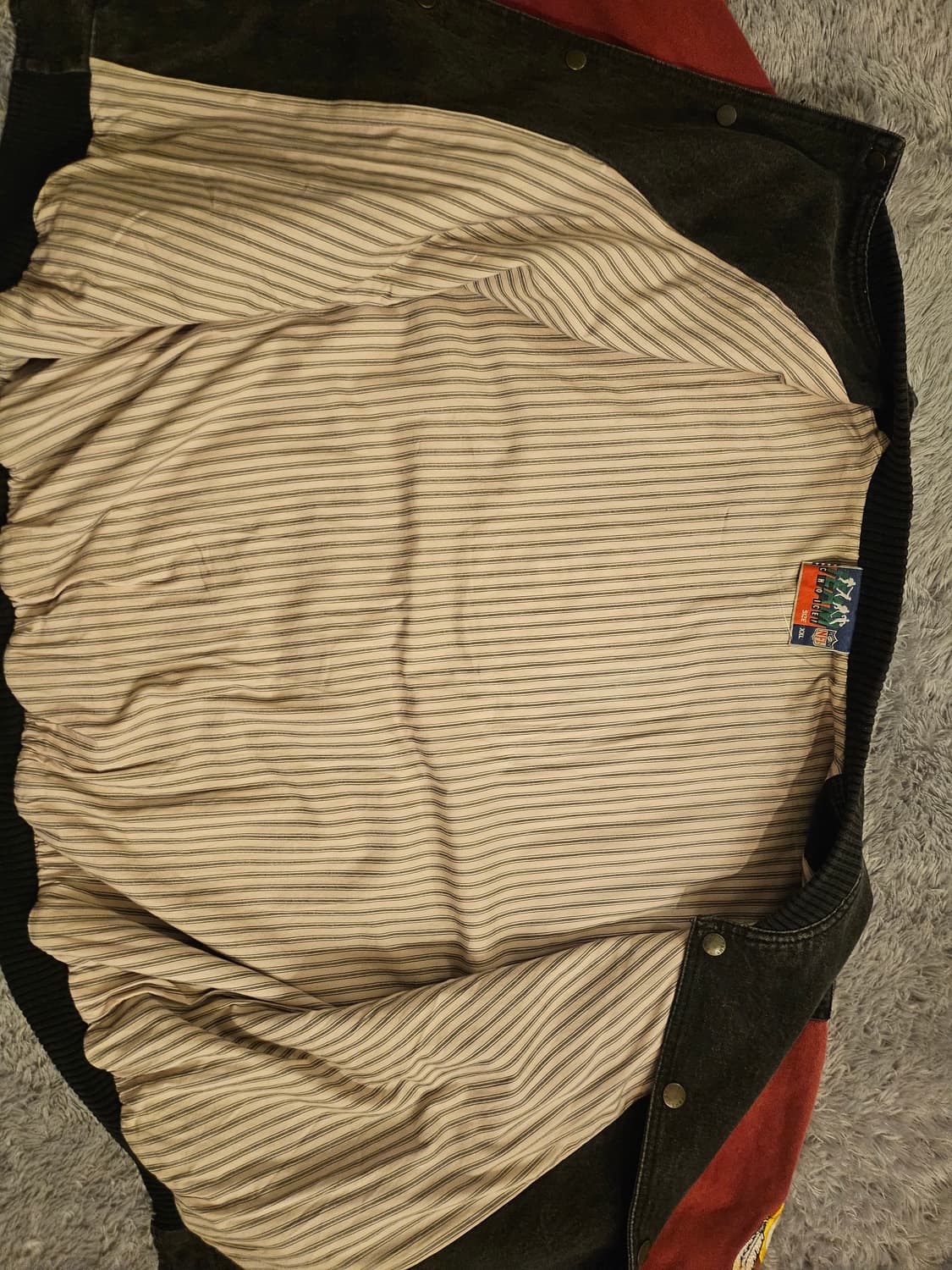 [2XL] 90s 빈티지 NFL 워싱턴 레드스킨스 데님 배색 바시티 자켓 상품이미지7