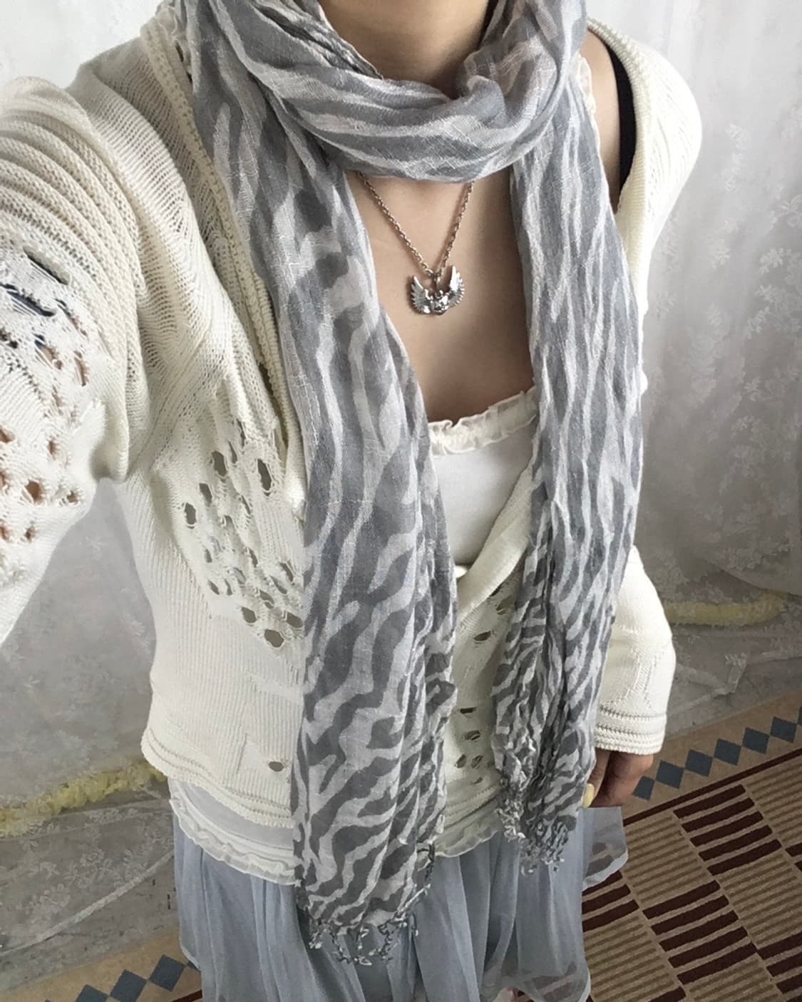 JPN zebra-patterned scarf 상품이미지1