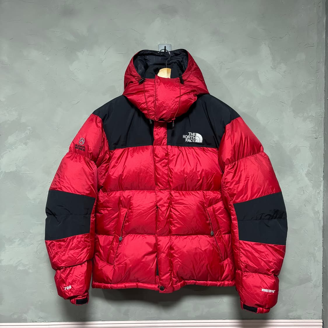 노스페이스 700 써밋시리즈 윈드스토퍼 구스다운 패딩 빨강 상품이미지1