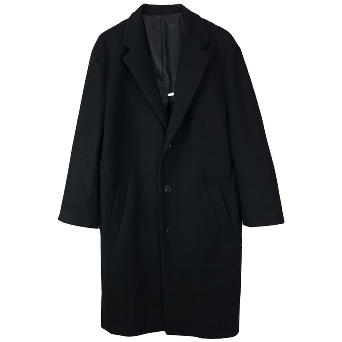 [어반드레스] 오버사이즈 모직 싱글 롱 코트 블랙 M18142 상품이미지2