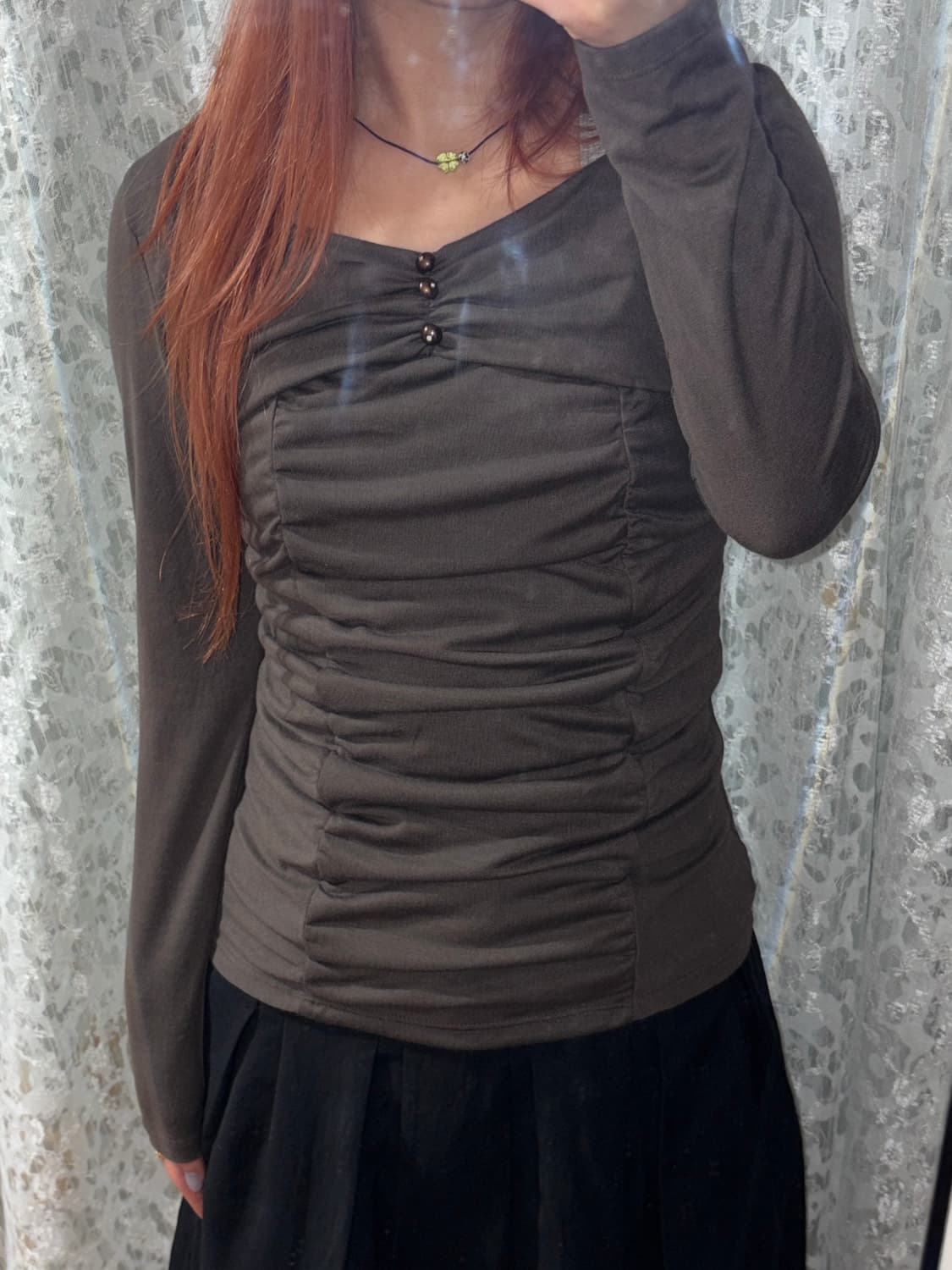 셔링 리본 슬리브 상품이미지4