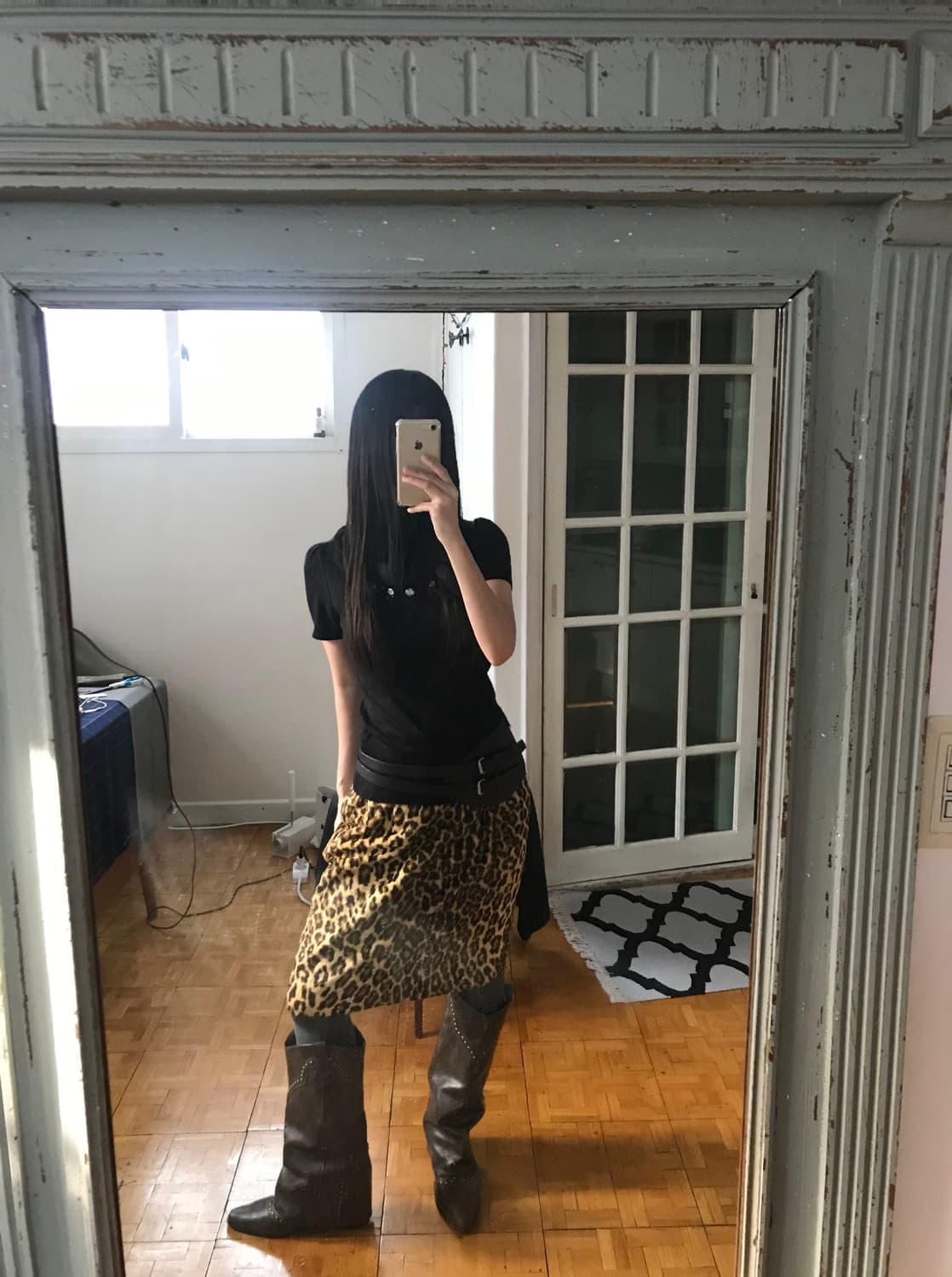 vintage pattern velvet skirt (25inch) 상품이미지1