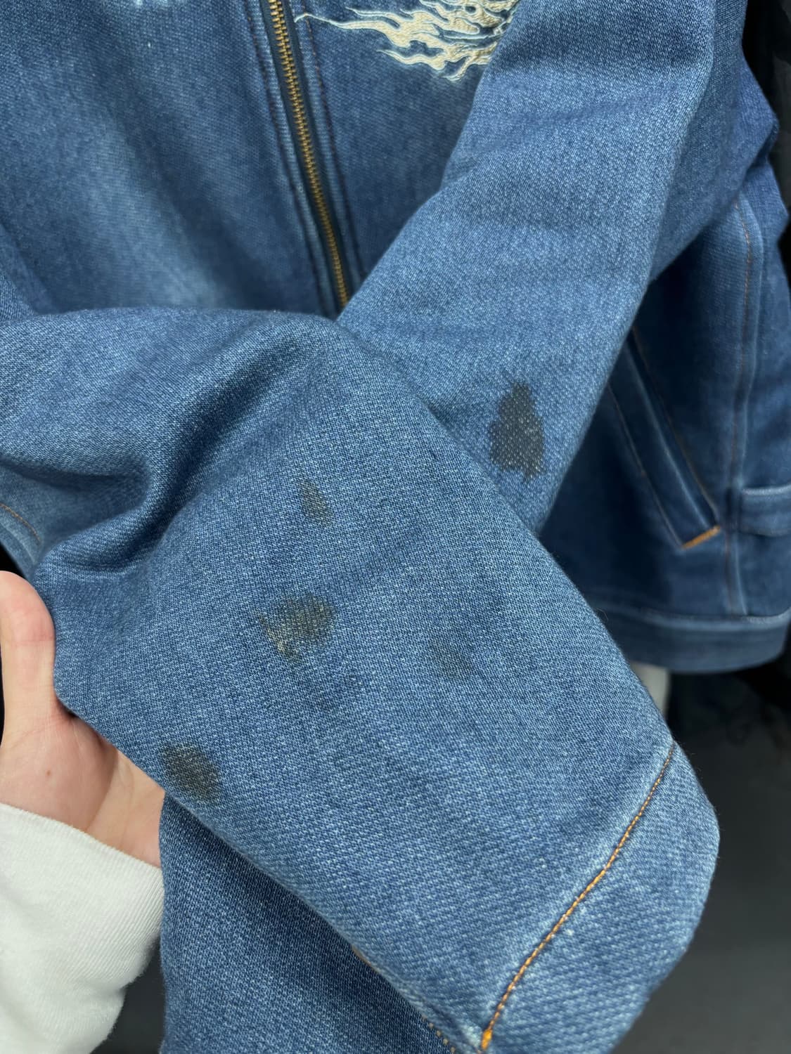 카라쿠리 타마시 오리엔탈 데님 바이커 자켓 상품이미지6