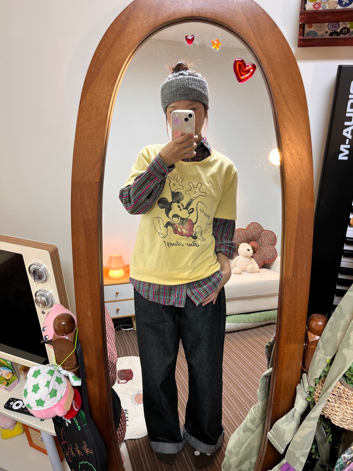 빈티지 미키 체크셔츠 세트 상품이미지2