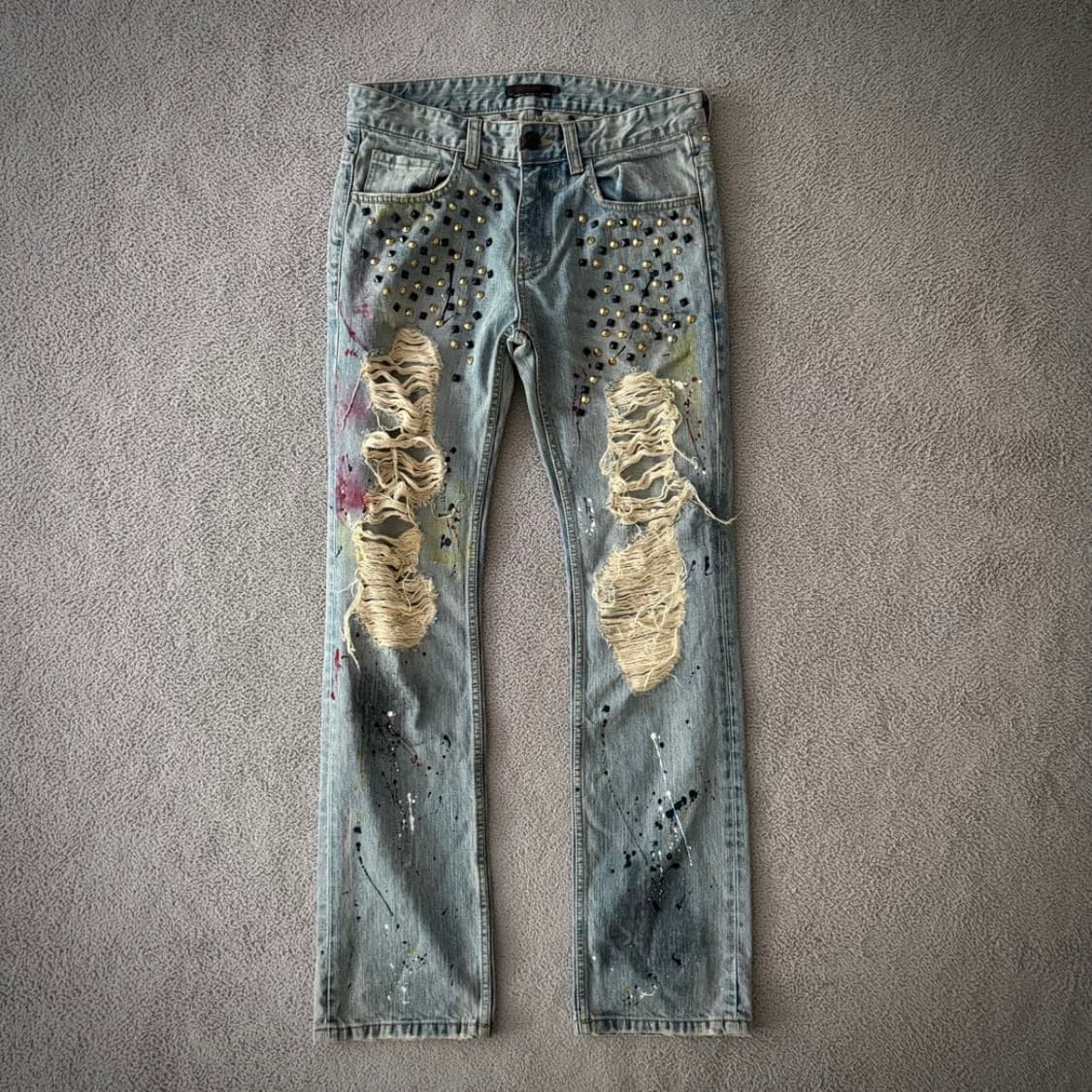 Jury black stud painting jeans 상품이미지1