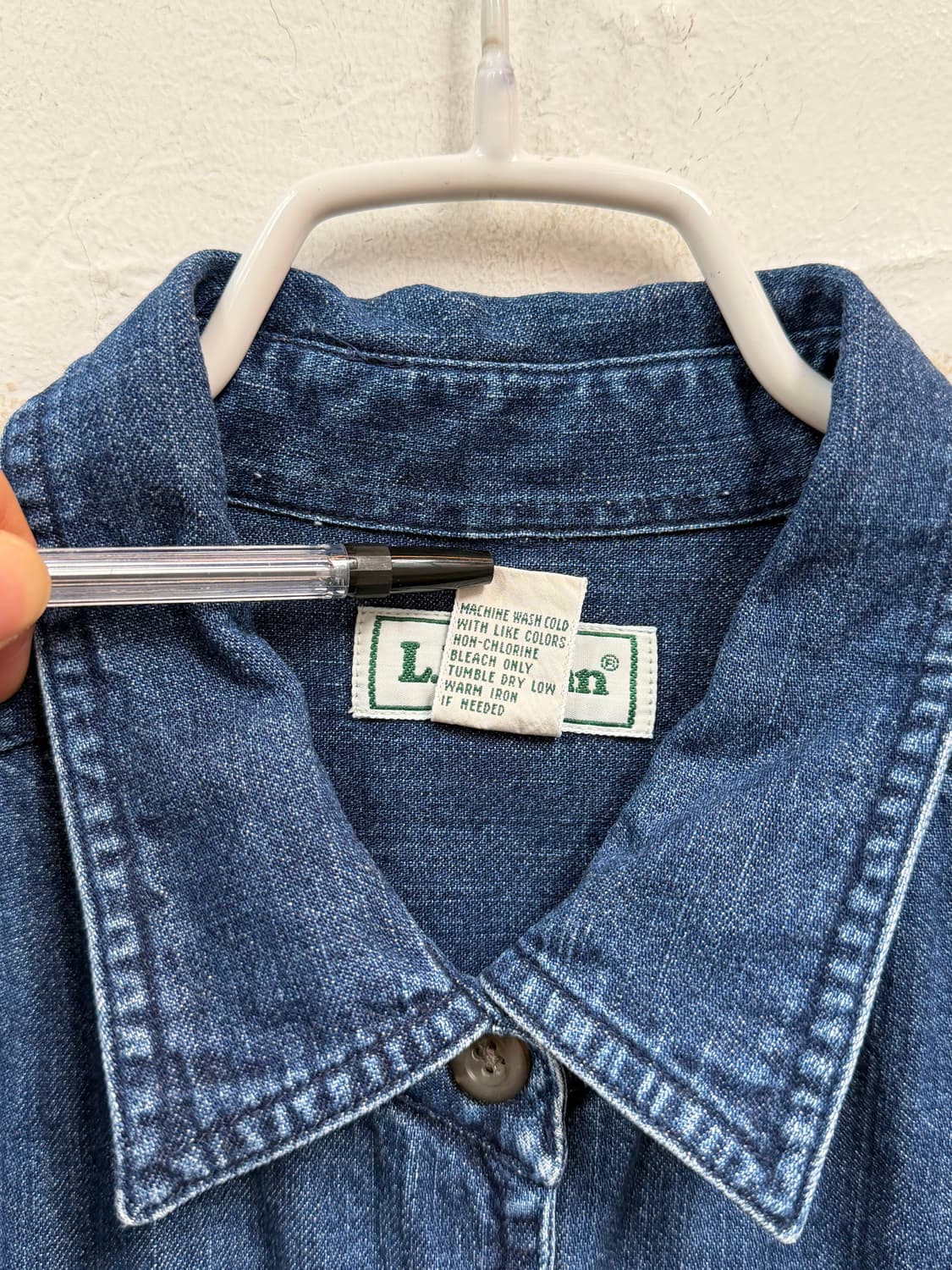 L.L.Bean 엘엘빈 레귤러 핏 청 데님 셔츠 원피스 M 상품이미지4
