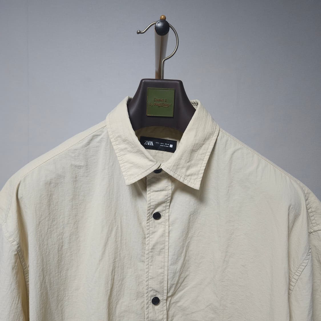 L ) 자라 남성 바스락 오버핏 반팔 셔츠 상품이미지3
