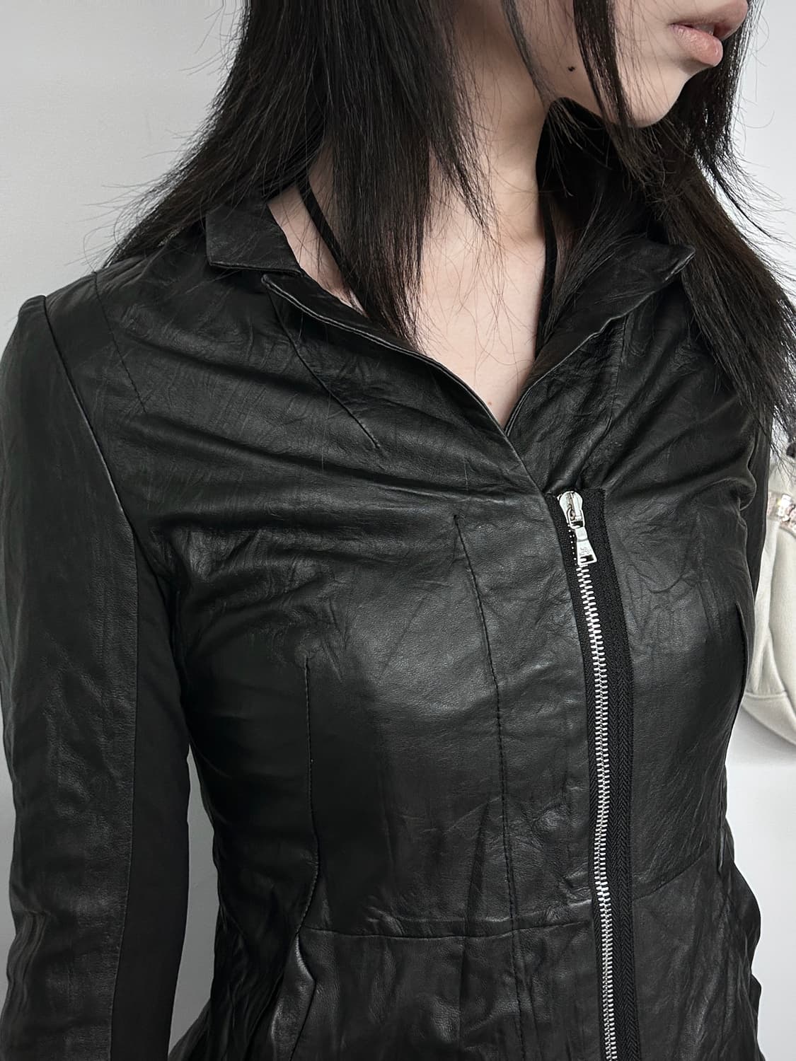Neil Barrett Winkle Leather Zip-Up Coat 상품이미지3
