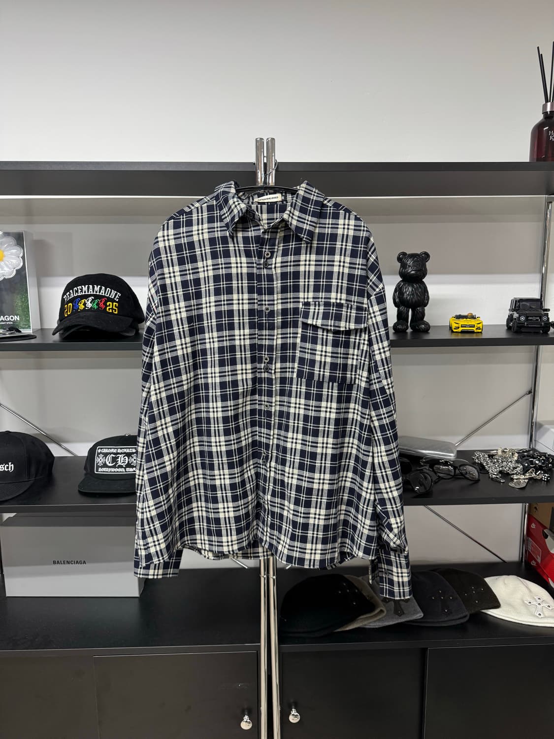 콰스 레트로 체크셔츠 M 사이즈 판매 상품이미지3