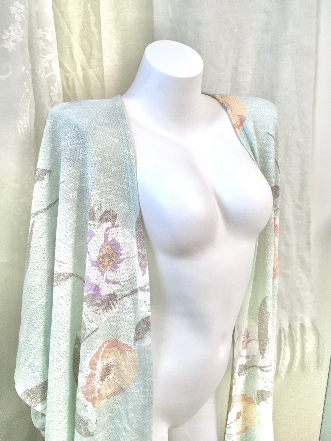 오리엔탈 플라워 민트 롱 가디건  상품이미지3