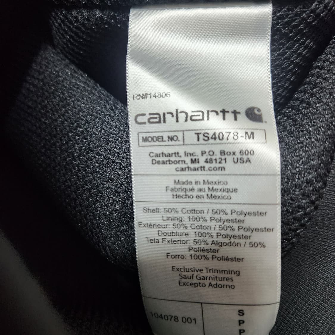 칼하트 루즈핏 레인디펜드 후드집업 상품이미지7