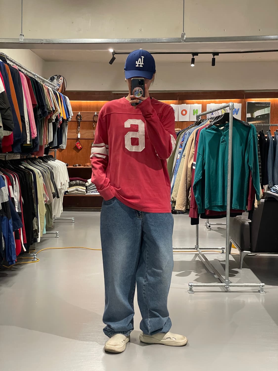 빈티지 롱슬리브 티셔츠(다홍색)   상품이미지3