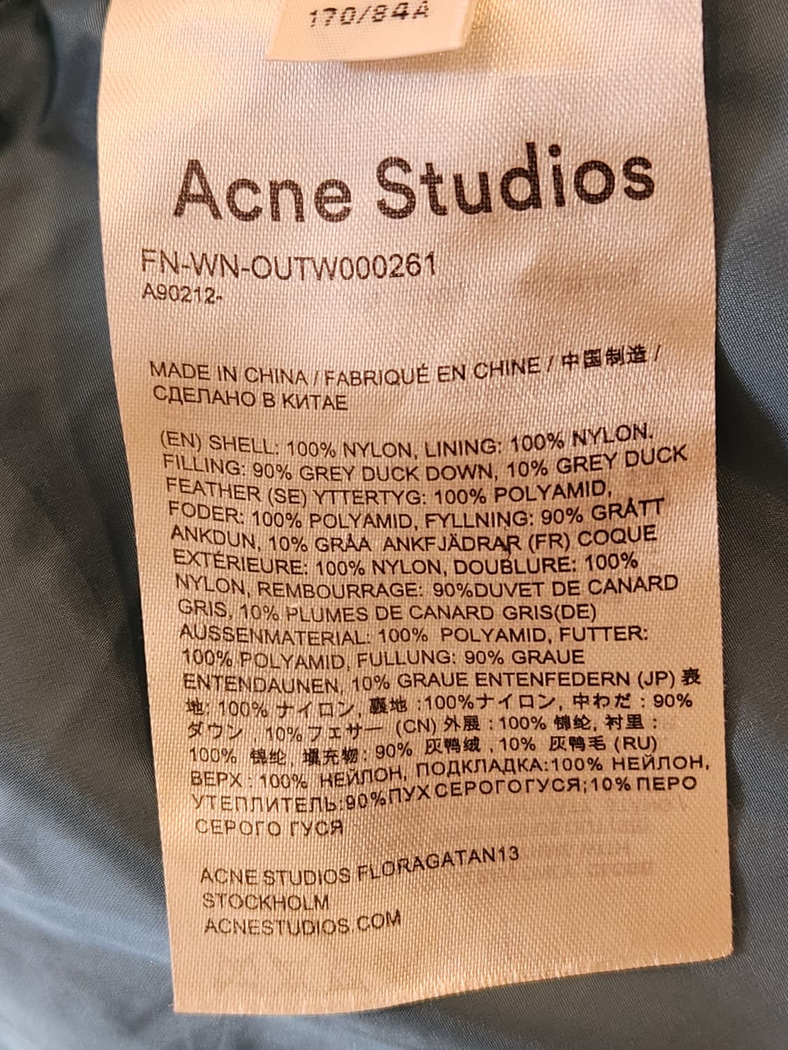 Acne Studios 블루 숏패딩 상품이미지10