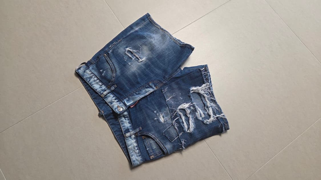 Dsquared2 디스퀘어드  워싱 와이드 데님 반바지 상품이미지9