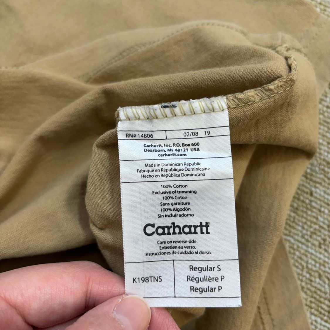 칼하트 워크포켓 반팔 카라티 브라운(S) 상품이미지5