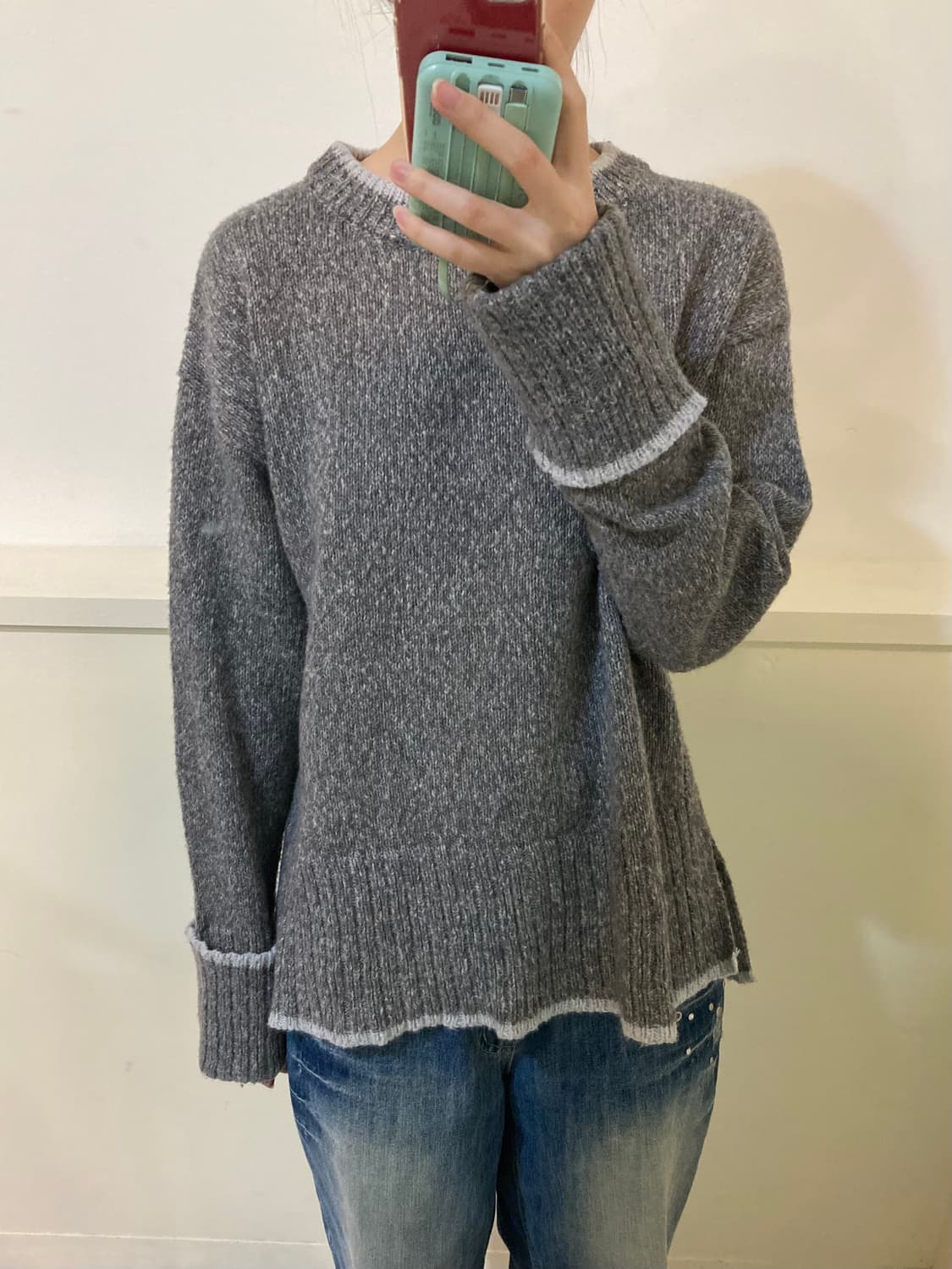 빈티지 그레이 레이어드 니트 상품이미지8