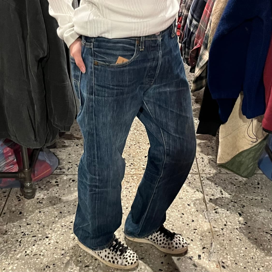 LEVI'S 리바이스 워싱 레귤러 스트레이트 데님 팬츠 상품이미지2