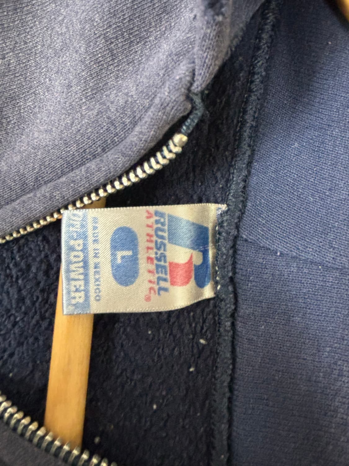 90‘s Russell 트래쉬드 데미지 후드 네이비 상품이미지5