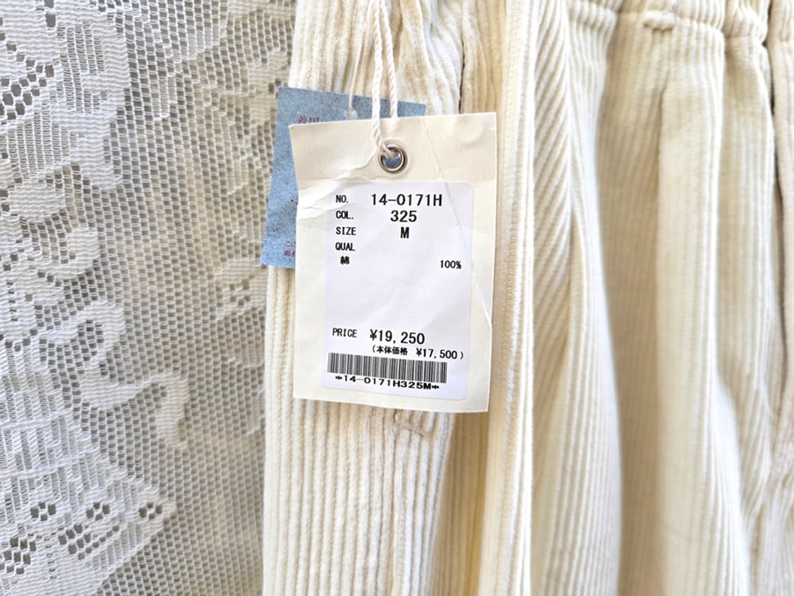 일본 도밍고 크림색 코듀로이 와일드 팬츠 새상품 상품이미지6