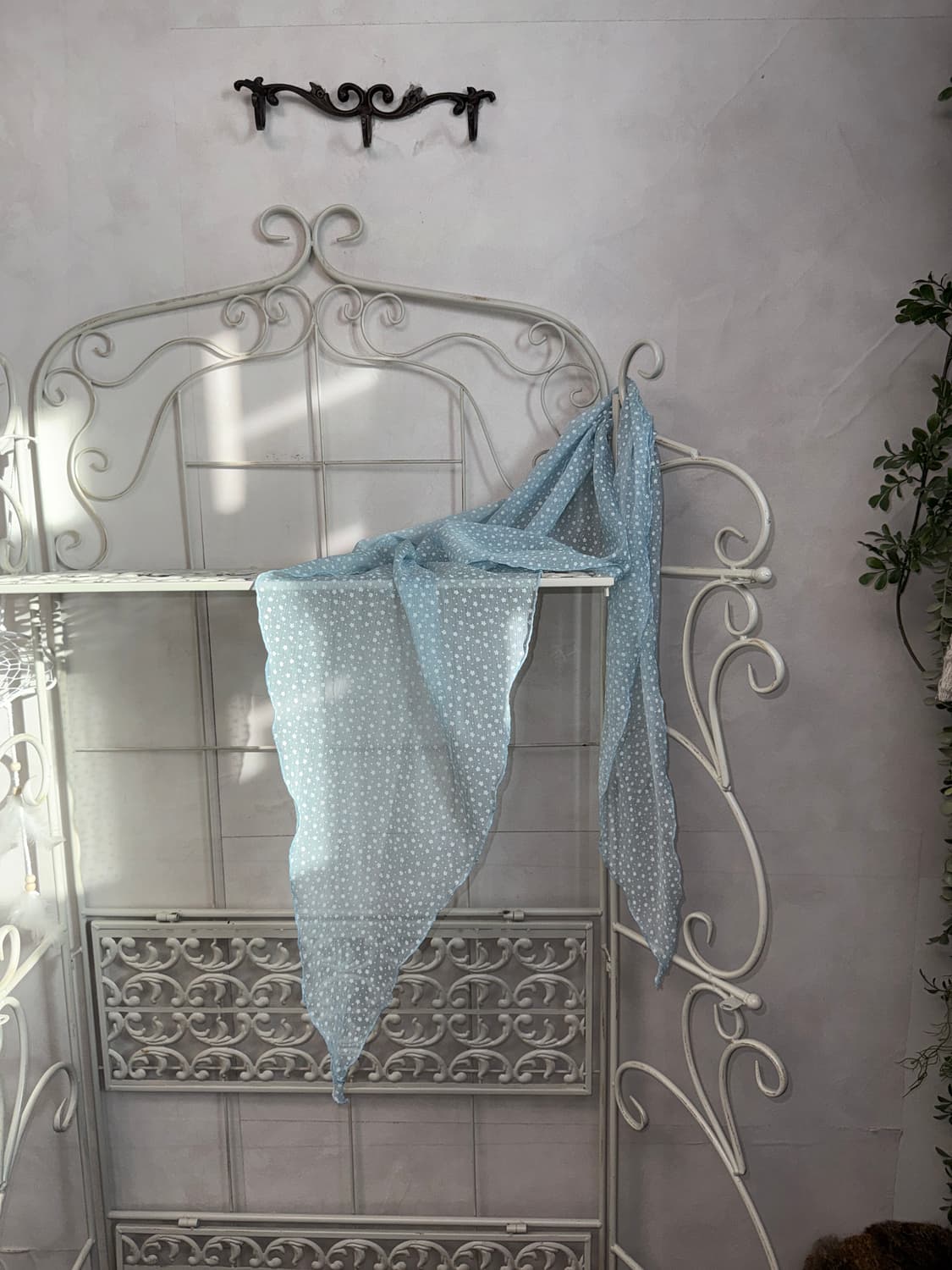 Mute sky blue mini floral scarf 상품이미지1