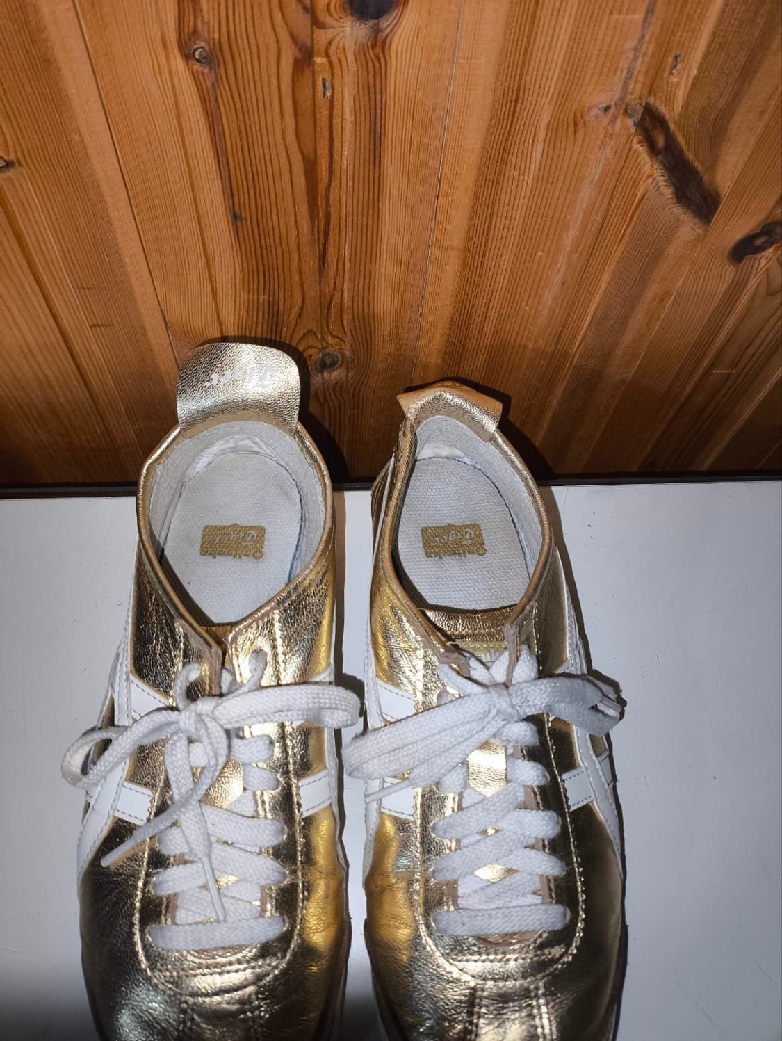 255mm 오니츠카타이거 멕시코66 골드 스니커즈 상품이미지6