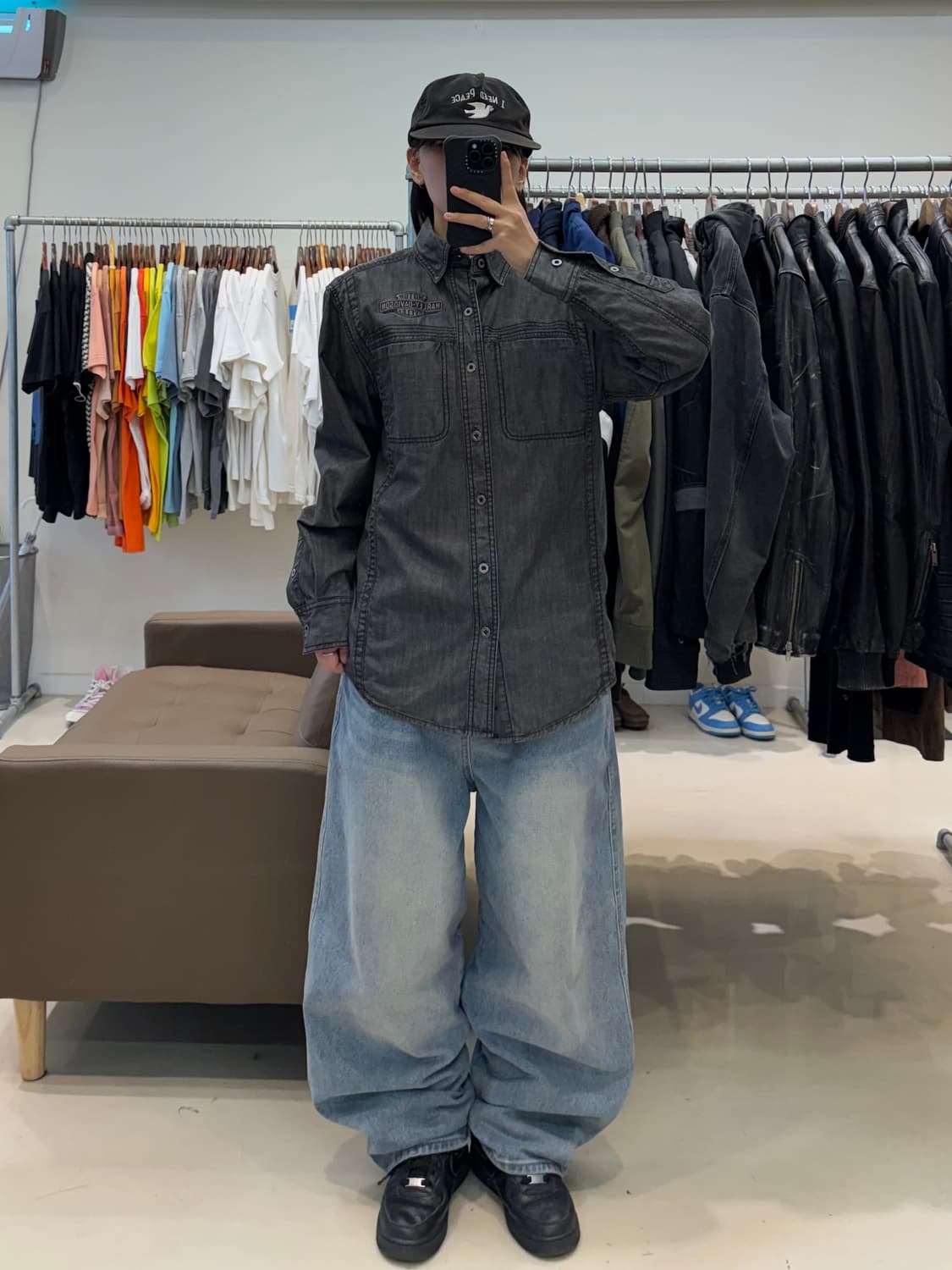 할리데이비슨 블랙 데님 워크 셔츠 상품이미지9