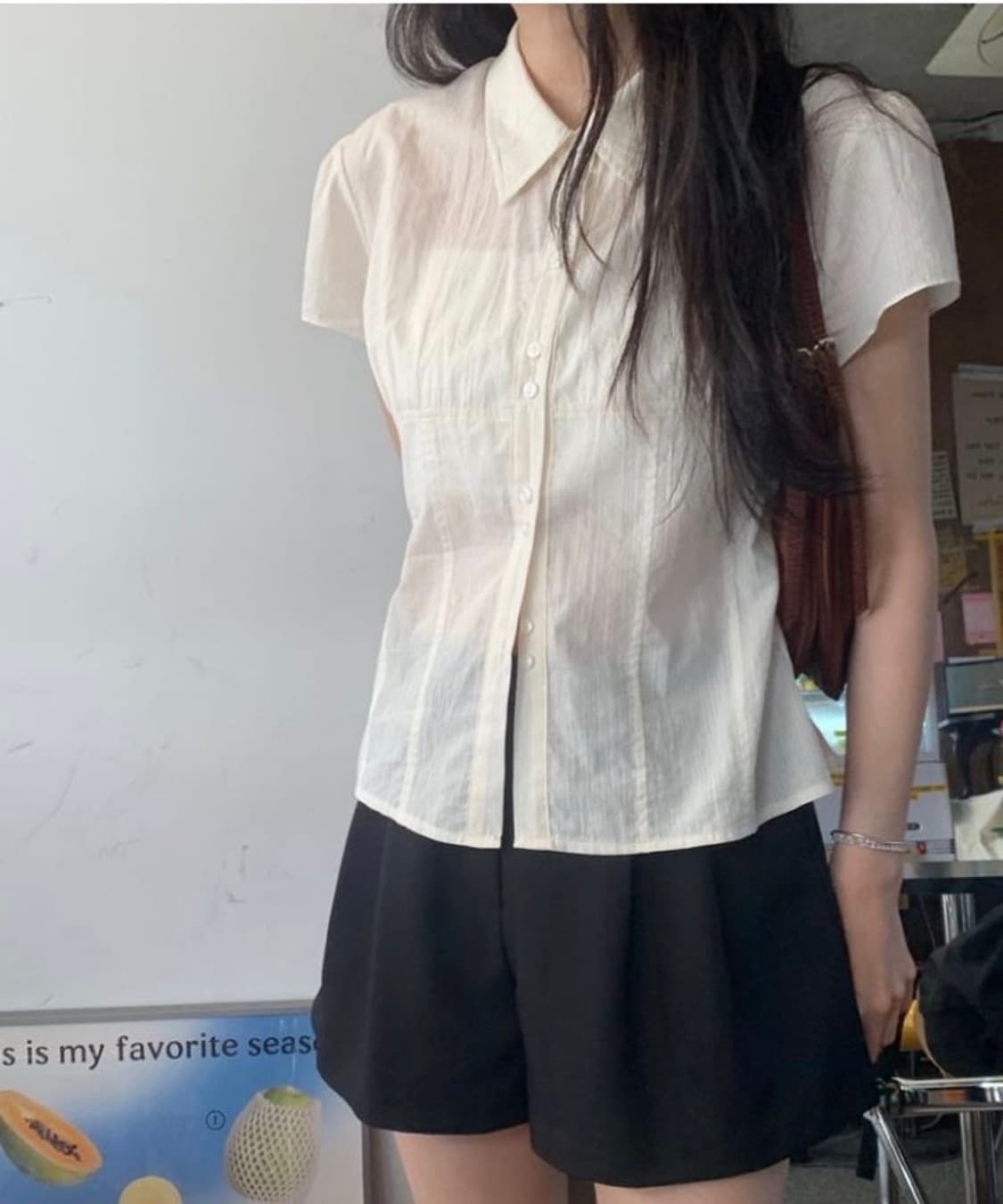 지그재그 여름 카라 블라우스 모리걸 상품이미지2