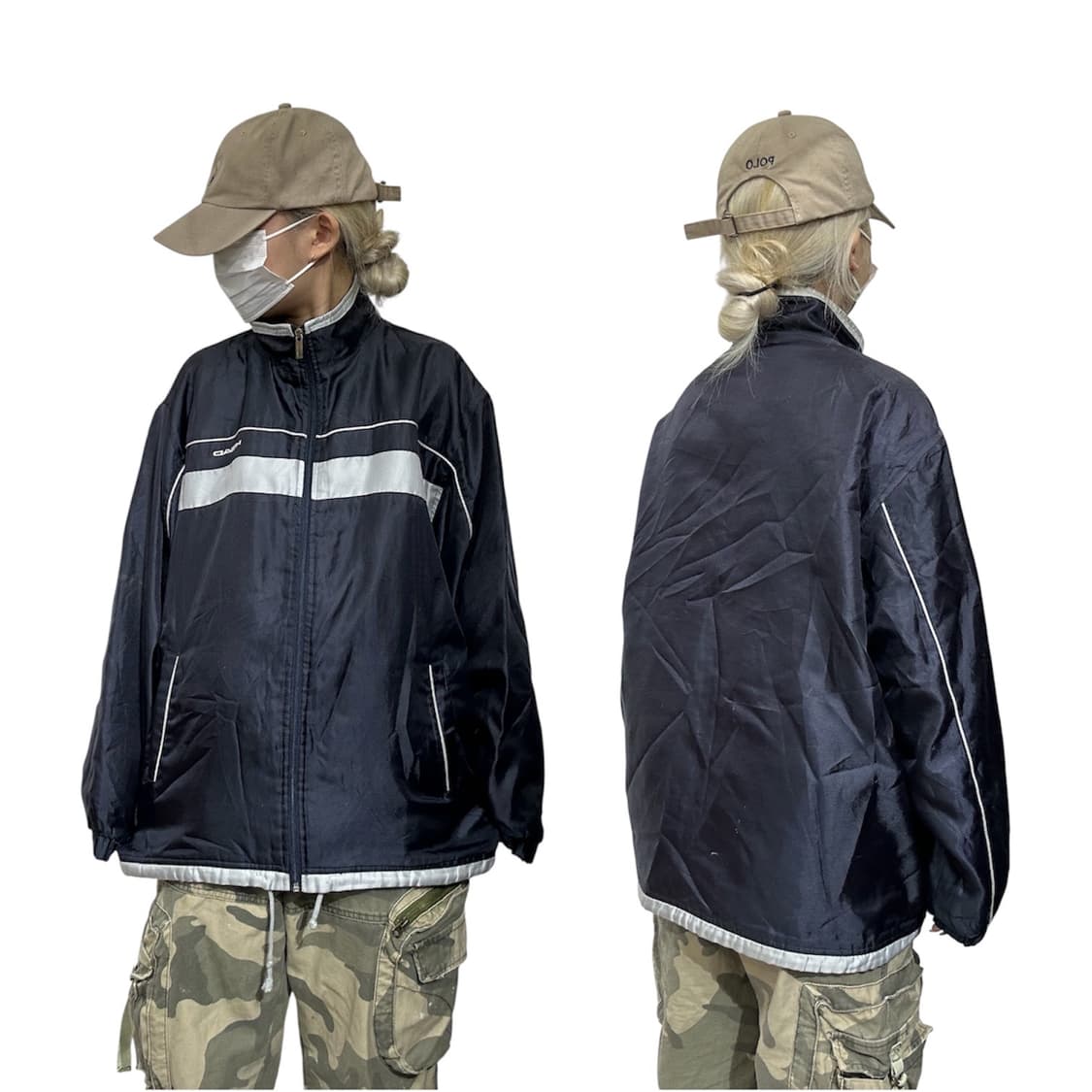 헤드 네이비 올드스쿨 오버핏 바람막이 트랙 자켓 L 상품이미지1