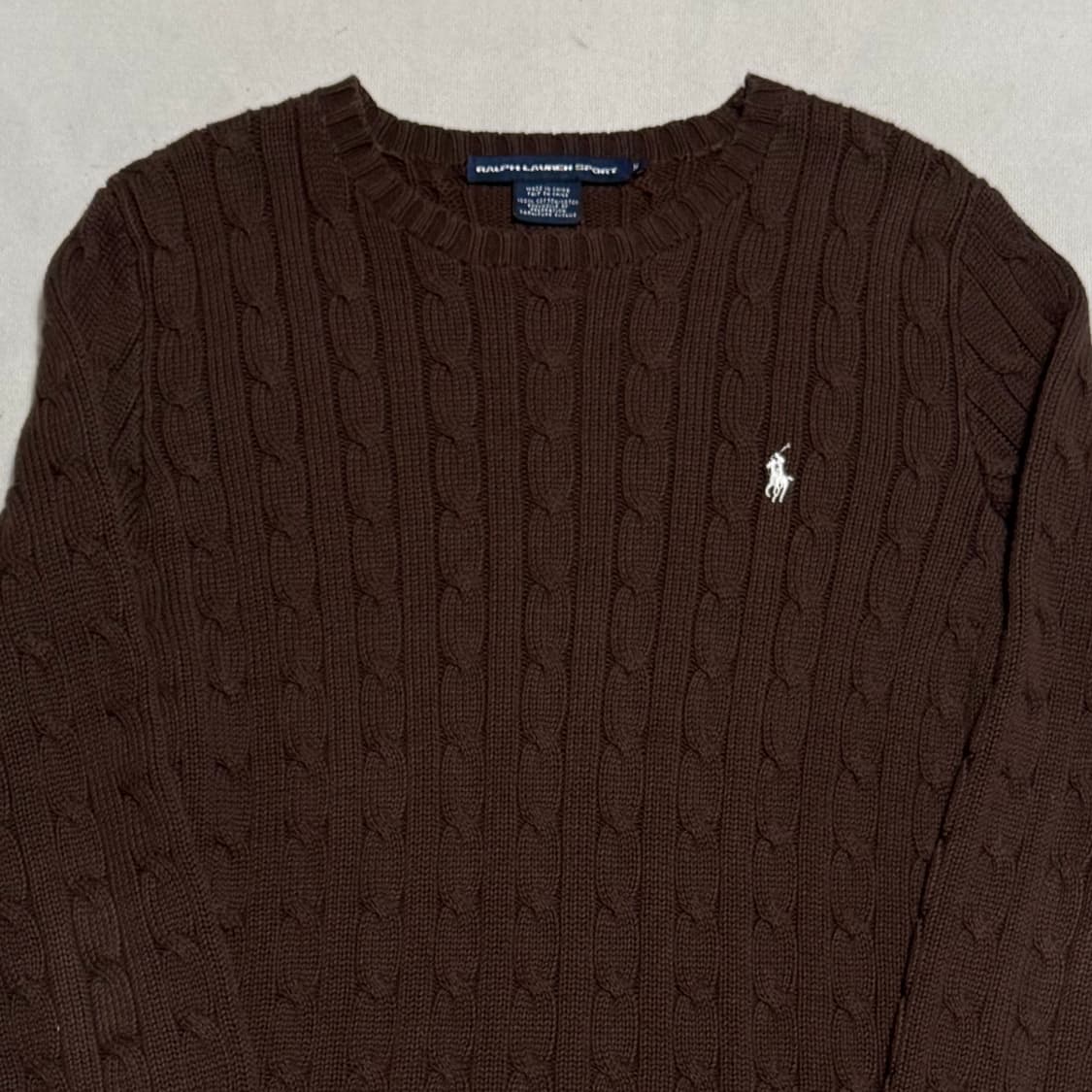 M 폴로랄프로렌 여성용 브라운 케이블 니트 상품이미지1