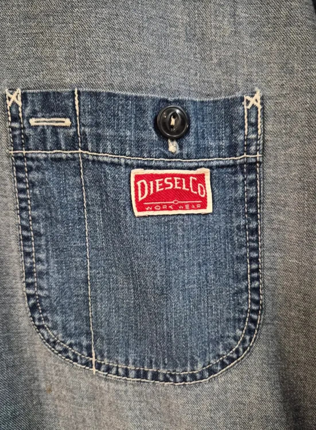 90s Italy DIESEL Denim Work Shirt (XL) 상품이미지3