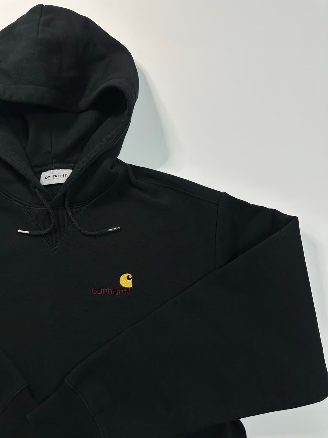 칼하트 블랙 로고 자수 후드 상품이미지3