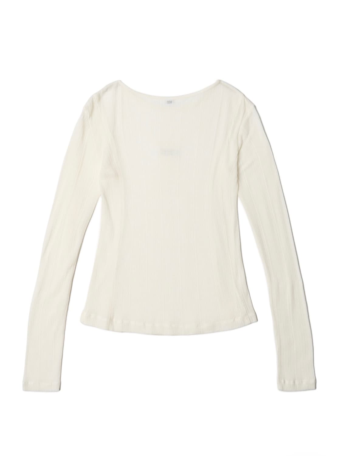 Label Shirring Long Sleeve Tee white 상품이미지2