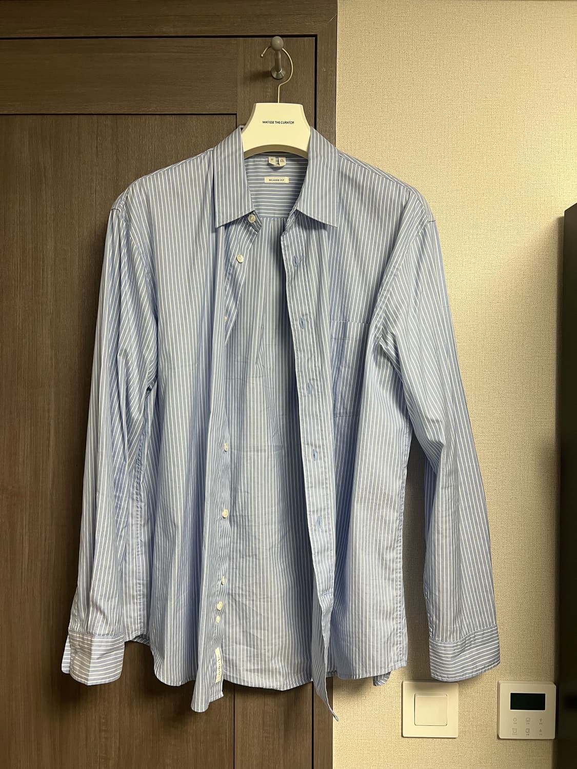 아르켓 릴렉스드 코튼 셔츠 블루 스트라이프 52 상품이미지2