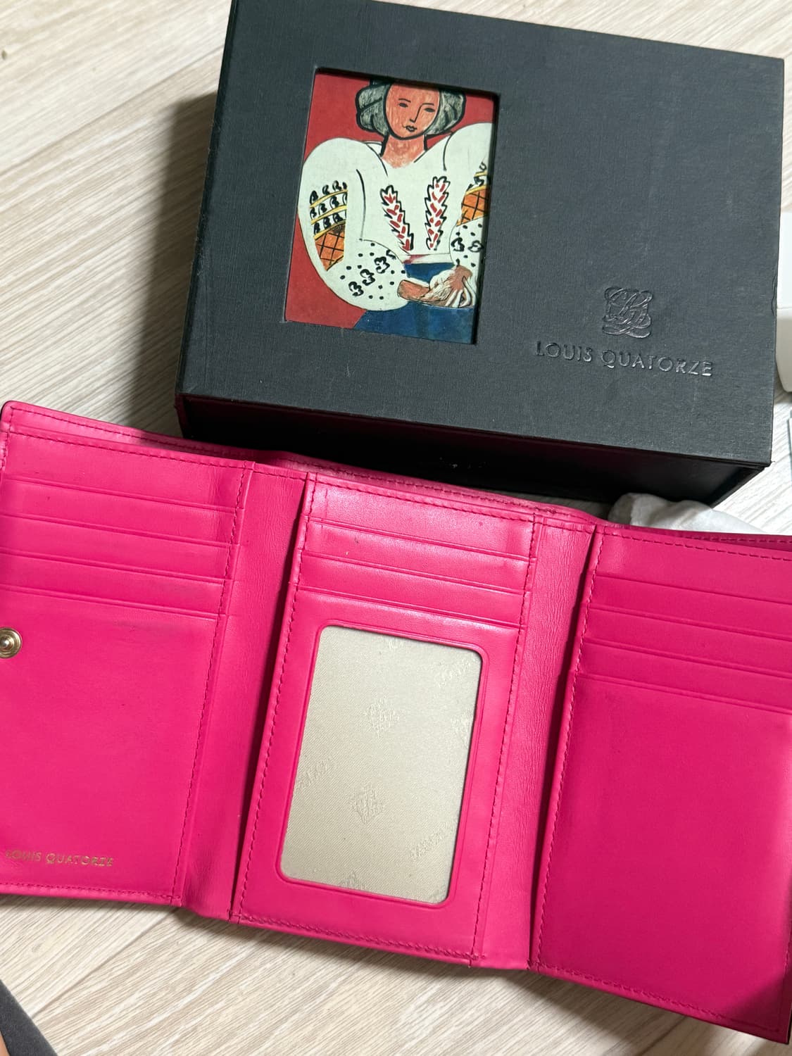루이까또즈 지갑 블랙 핑크 상품이미지2