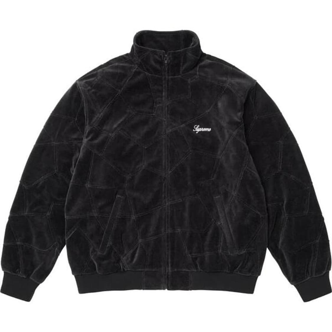 슈프림 패치워크 벨루어 트랙 자켓 블랙 - 25SS 상품이미지1