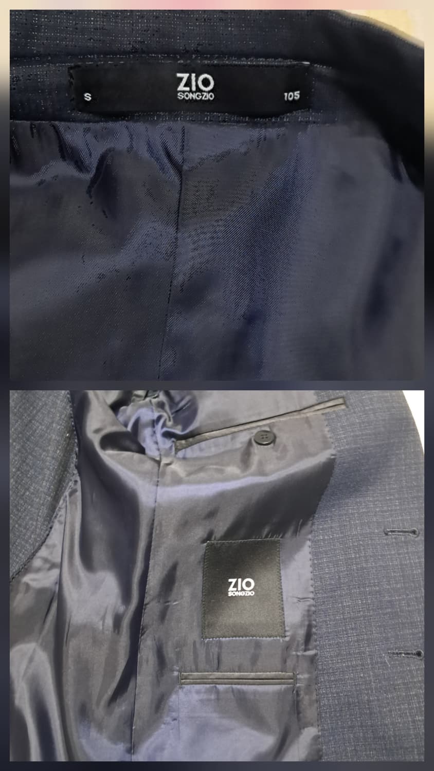 (상태최상)지오송지오 남성 체크 자켓 100~날씬105 상품이미지10