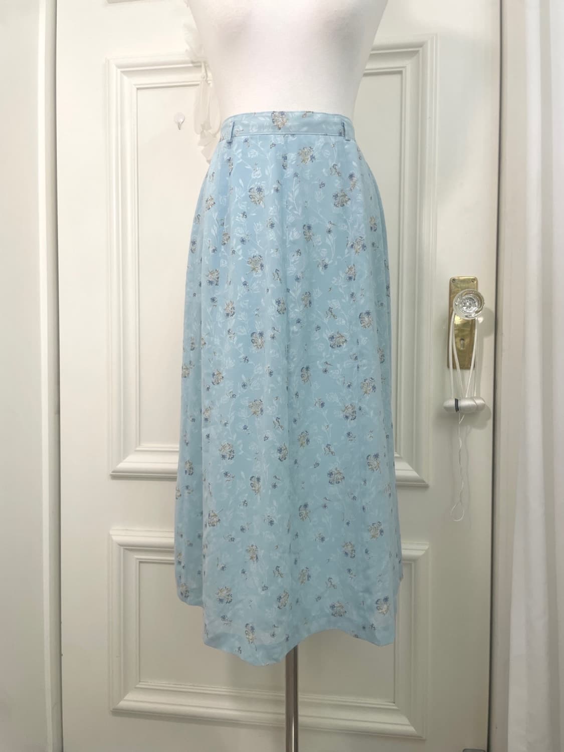 sky blue flower pattern chiffon summer s 상품이미지5