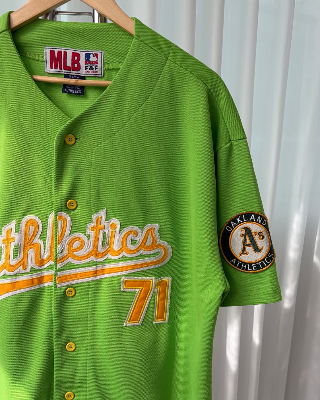 [XL]MLB 올드 오클랜드 애슬레틱스 베이스볼 져지 유니폼 상품이미지6