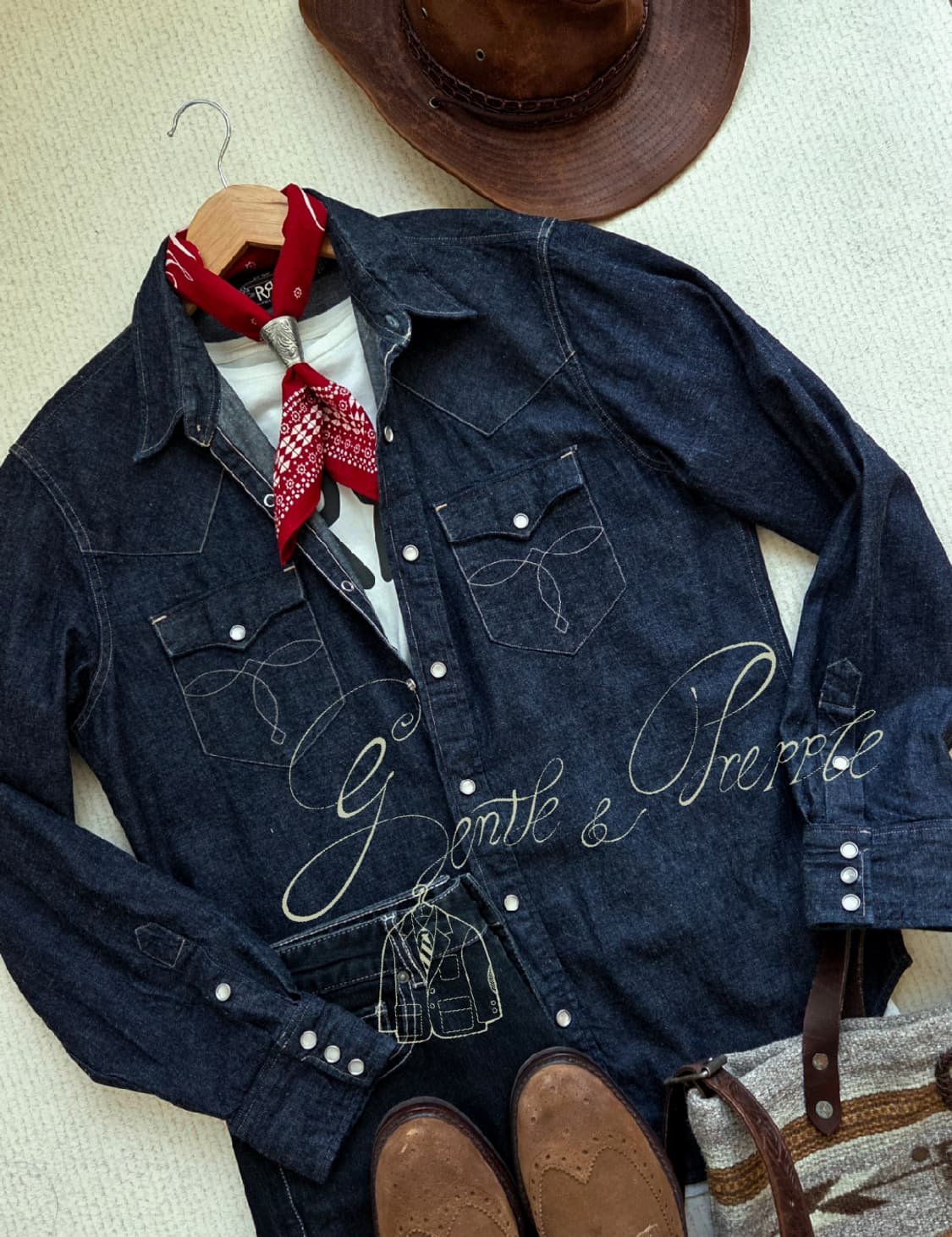 더블알엘 원워시드 린스 웨스턴셔츠 상품이미지1